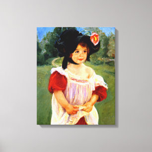 Mary Cassatt - Vår, Margot stående i en trädgård Canvastryck