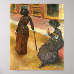 Mary Cassatt vid Louvre Museum Paris av Degas Poster