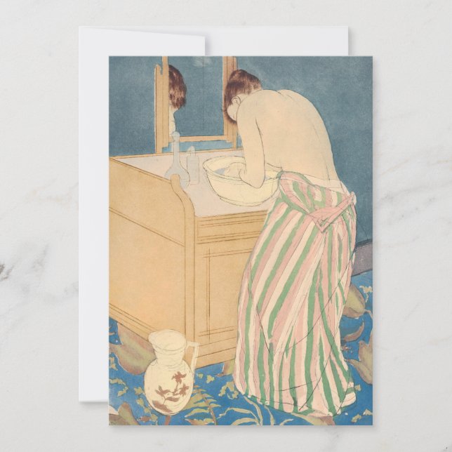 Mary Cassatt - Woman Bathing Tack Kort (Framsida)
