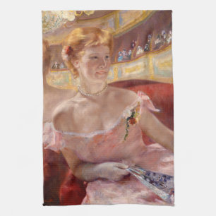 Mary Cassatt - Woman med Pearl Necklace i en Loge Kökshandduk
