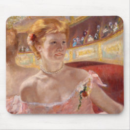 Mary Cassatt - Woman med Pearl Necklace i en Loge Musmatta