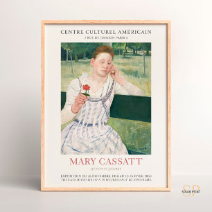 Mary Cassatt Woman med Red Zinnia Art Print Poster