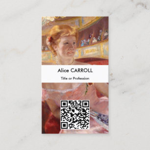 Mary Cassatt - Woman Pearl Necklace Loge - QR-kod Visitkort