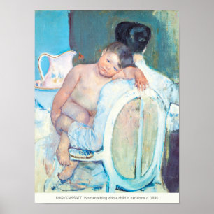 Mary Cassatt Woman sitta med barn arm CC1205 Poster