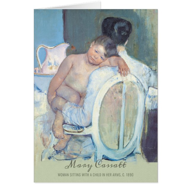 Mary Cassatt Woman sitta med barnkort arm Hälsningskort (Framsidan)