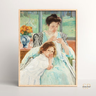 Mary Cassatt Young Mor Sewing Painting Art Poster