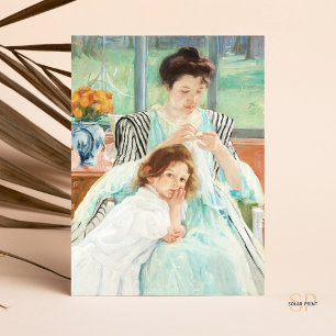 Mary Cassatt Young Mor Sewing Painting Art Vykort