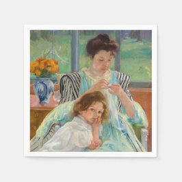 Mary Cassatt - Young Mor Sewing Pappersservett