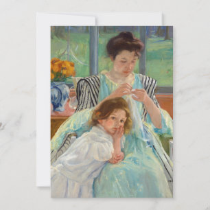 Mary Cassatt - Young Mor Sewing Tack Kort