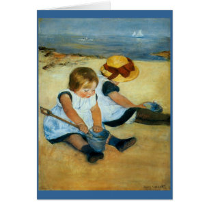 Mary Cassatts barn på stranden (1884) Hälsningskort