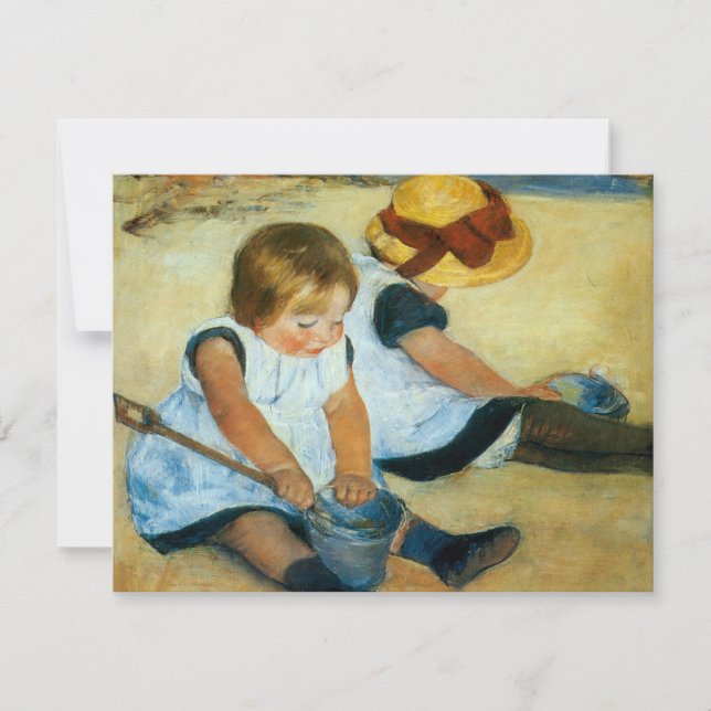 Mary Cassatts barn på stranden (1884) Inbjudningar (Framsida)