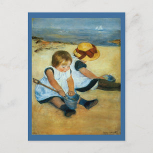 Mary Cassatts barn på stranden (1884) Vykort