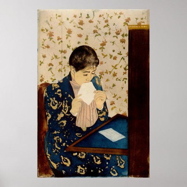 Mary Cassatt's Brev (cirka 1891) Poster (Framsidan)