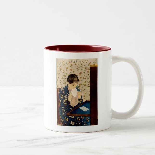 Mary Cassatt's Brev (cirka 1891) Två-Tonad Mugg (Höger)
