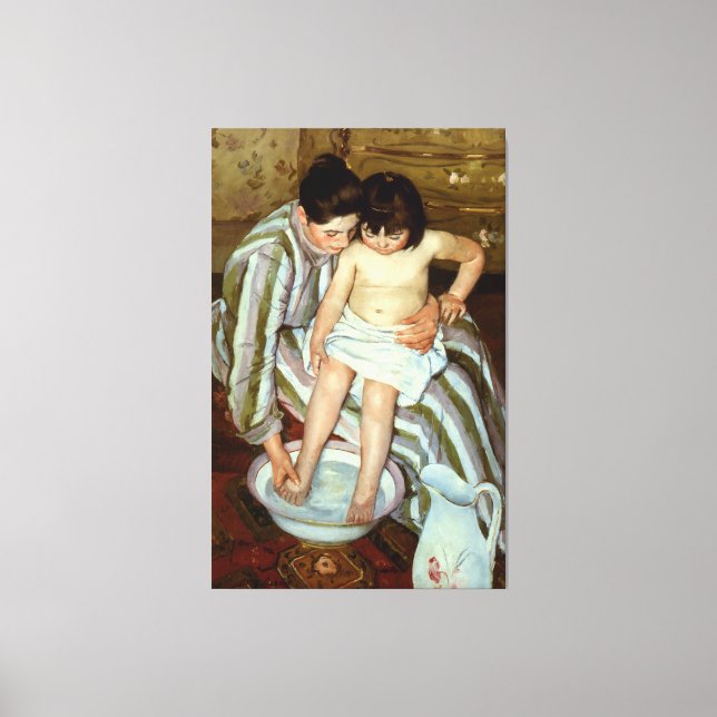Mary Cassatt's The Child's Bath (cirka 1892) Canvastryck (Framsida)