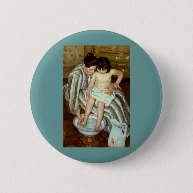 Mary Cassatt's The Child's Bath (cirka 1892) Knapp (Framsida)