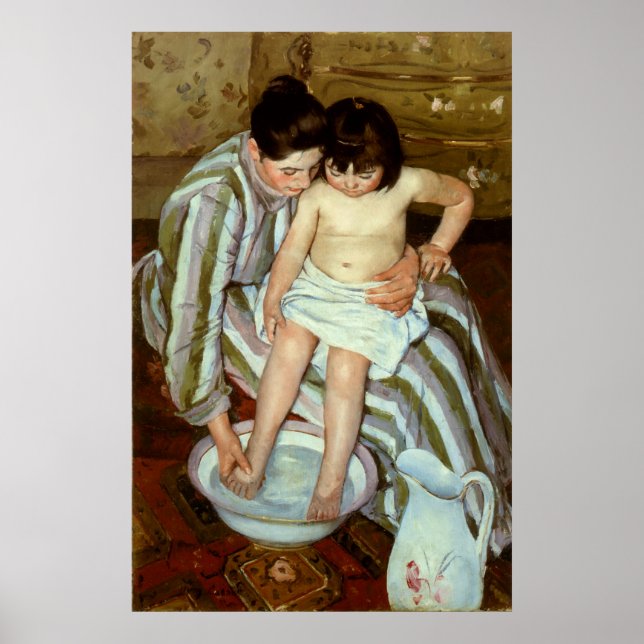 Mary Cassatt's The Child's Bath (cirka 1892) Poster (Framsidan)