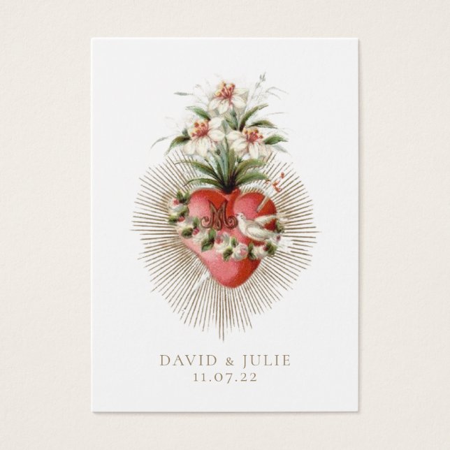 Mary Catholie Bröllop Prayer Card Visitkort (Framsidan)