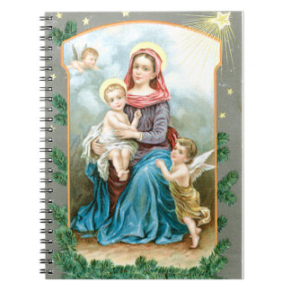 Mary Cherubs och Baby Jesus Anteckningsbok Med Spiral