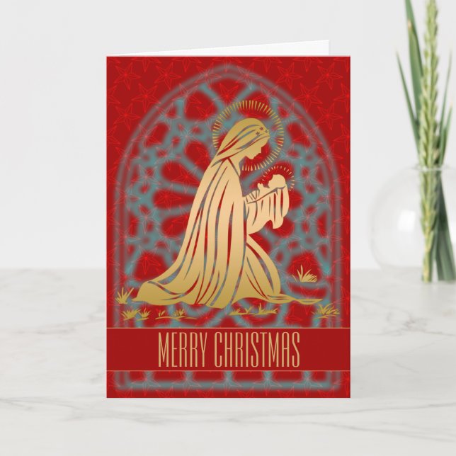Mary & Child - Greeting Card Helgkort (Framsida)