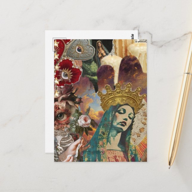 Mary Collage Vykort (Fram/Back In Situ)