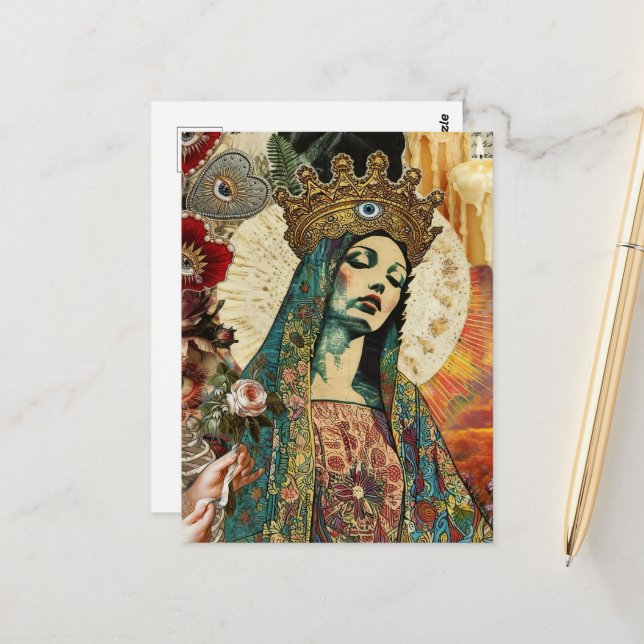 Mary Collage Vykort (Fram/Back In Situ)