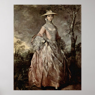 Mary Countess Howe av Thomas Gainsborough Poster