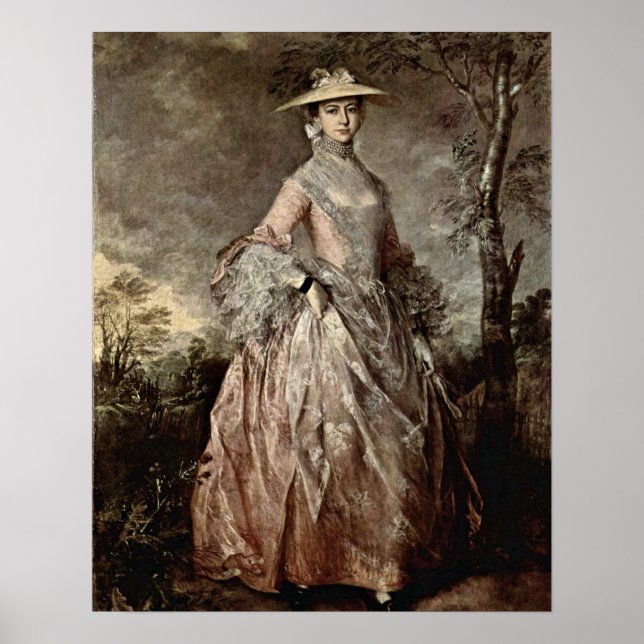 Mary Countess Howe av Thomas Gainsborough Poster (Framsidan)