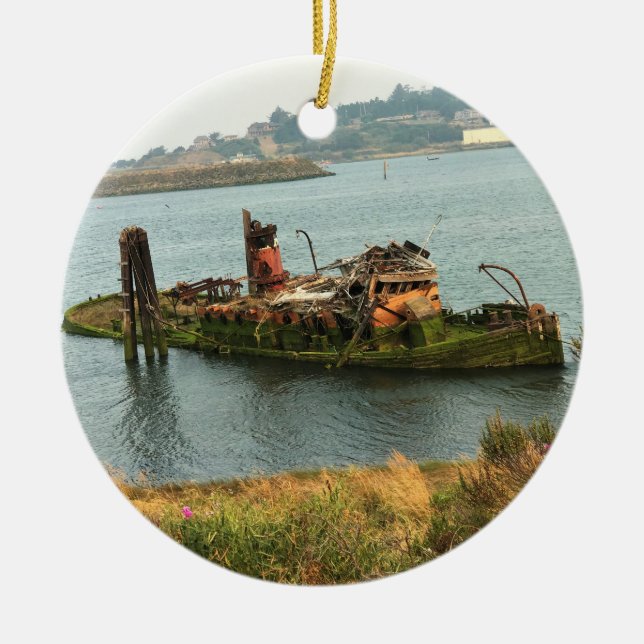 Mary D. Hume, Guld Beach, Oregon Julgransprydnad Keramik (Framsidan)