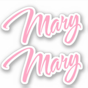 Mary Decorative Namn i Rosa x2 Sticker Klistermärken