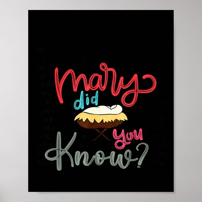 Mary Did You Know Christian Bible Verse Christmas  Poster (Framsidan)