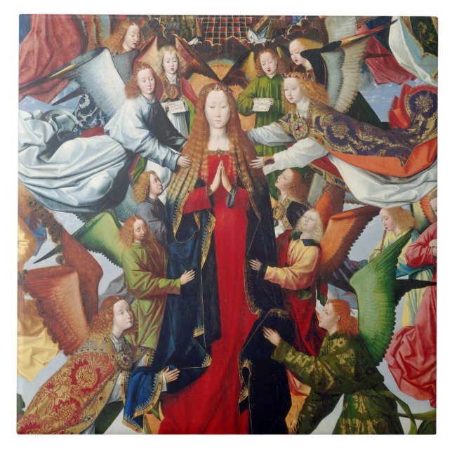 Mary drottning av himmel, C. 1485 - 1500 Kakelplatta (Framsidan)