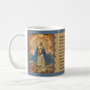 Mary drottning av himmelJesus änglar Memorare Kaffemugg