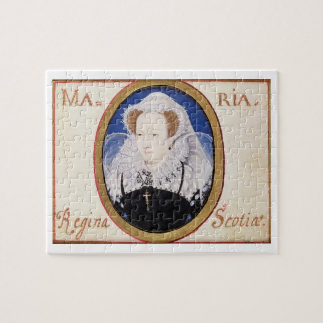 Mary drottning av Scots (1542-87) (gouachen på Pussel (Horisontell)