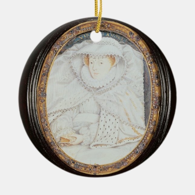 Mary drottning av Scots (1542-87) som en änka Julgransprydnad Keramik (Framsidan)