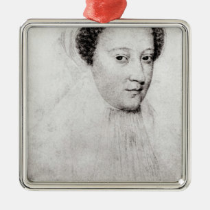 Mary drottning av Scots i vitsorg, 1560 Julgransprydnad Metall