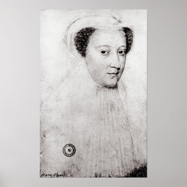 Mary, drottning av skottar i vitt sörjande, 1560 poster (Framsidan)