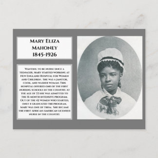 Mary Eliza Mahoney 1st Black Registered Nurse Vykort