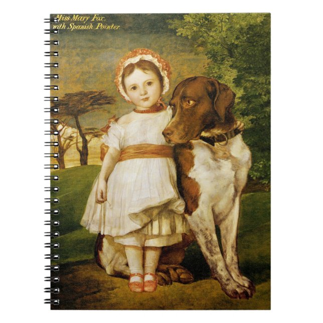 Mary Fox med hennes spanska pekare Hund (G.F. Watt Anteckningsbok (Framsidan)