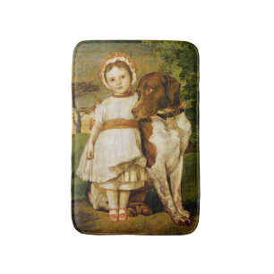 Mary Fox med hennes spanska pekare Hund (G.F. Watt Badrumsmatta