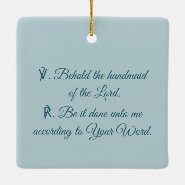 Mary, från F. Lippi's Annunciation (Detail; M 038) Julgransprydnad Keramik (Baksida)