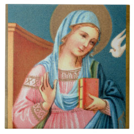 Mary, från F. Lippi's Annunciation (Detail; M 038) Kakelplatta