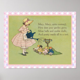 Mary ganska Contrary Nursery Rhyme Poster