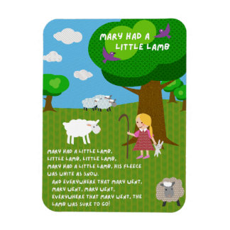 Mary Had a Little Lamb Barnkammarim Rhyme Magnet
