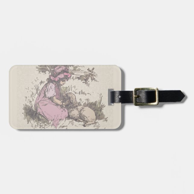 Mary hade en liten lamb Nursery Rhyme Bagagebricka (Horisontell Framsida)