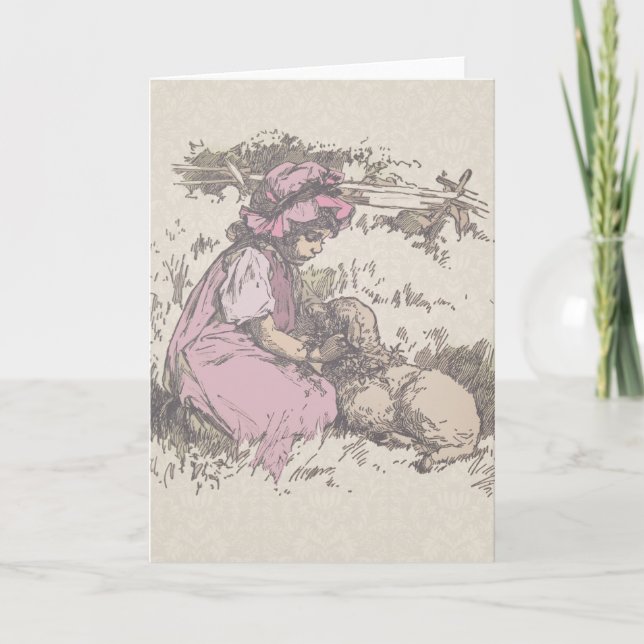 Mary hade en liten lamb Nursery Rhyme Kort (Framsida)