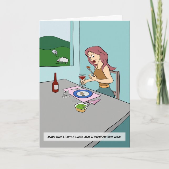 Mary hade ett litet Lamb Card Tack Kort (Framsida)