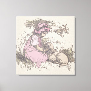 Mary hade ett litet lamm Nursery Rim Canvastryck