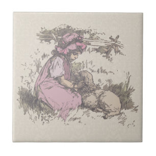 Mary hade ett litet lamm Nursery Rim Kakelplatta