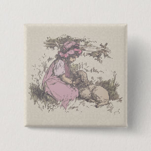 Mary hade ett litet lamm Nursery Rim Knapp